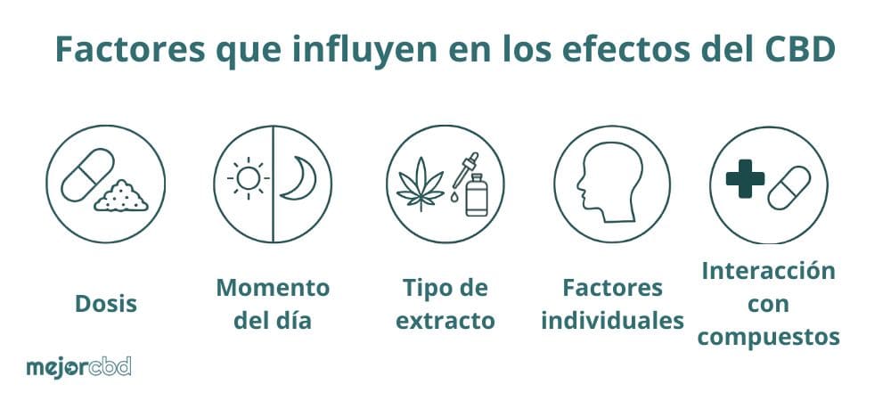 Infografía detallada que explica cómo el CBD relaja mediante el alivio del estrés, control del dolor y mejora del sueño.