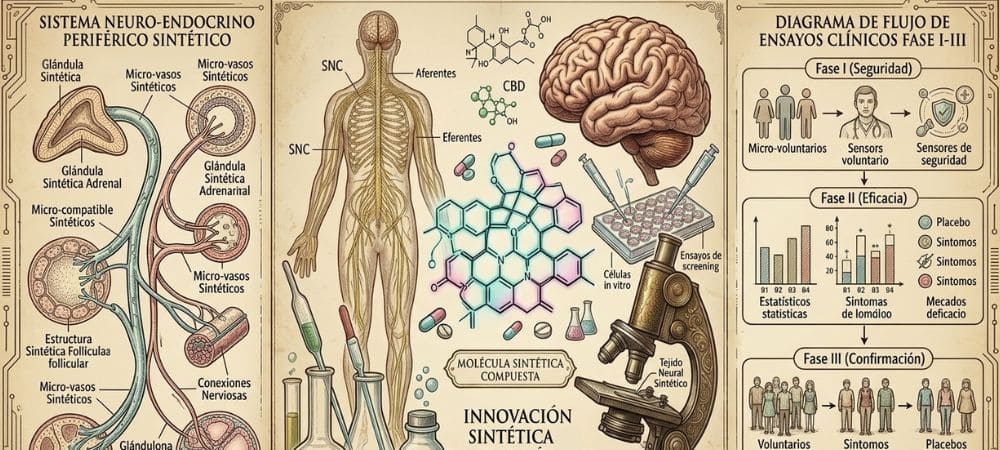CBD efectos cerebro explicados con diagramas científicos y estudios sobre cannabidiol