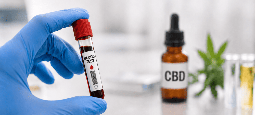 Análisis de sangre y CBD en controles de drogas relacionados con el trabajo.
