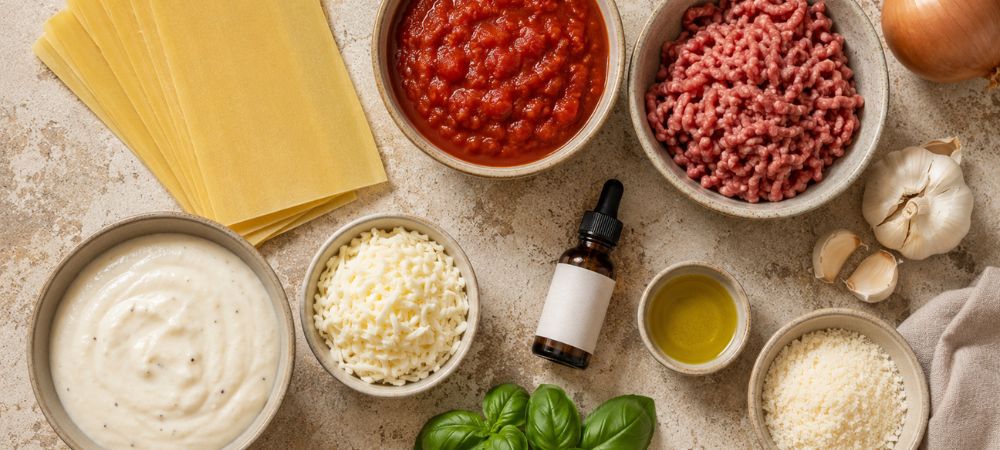 ingredientes principales para hacer una lasaña con CBD